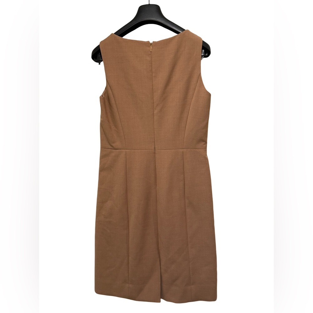 Tory Burch NWT Size 10 Classic Tan Sleeveless Square Neckline Wool Dress (0569) - Picture 7 of 16